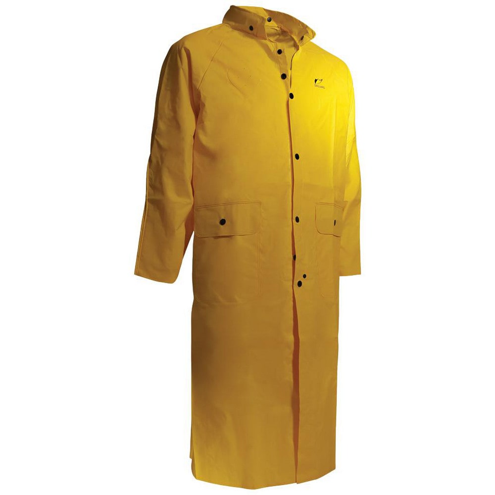 Rain Coat: Size 4X-Large, ASTM D6413, Yellow, PVC & Nylon