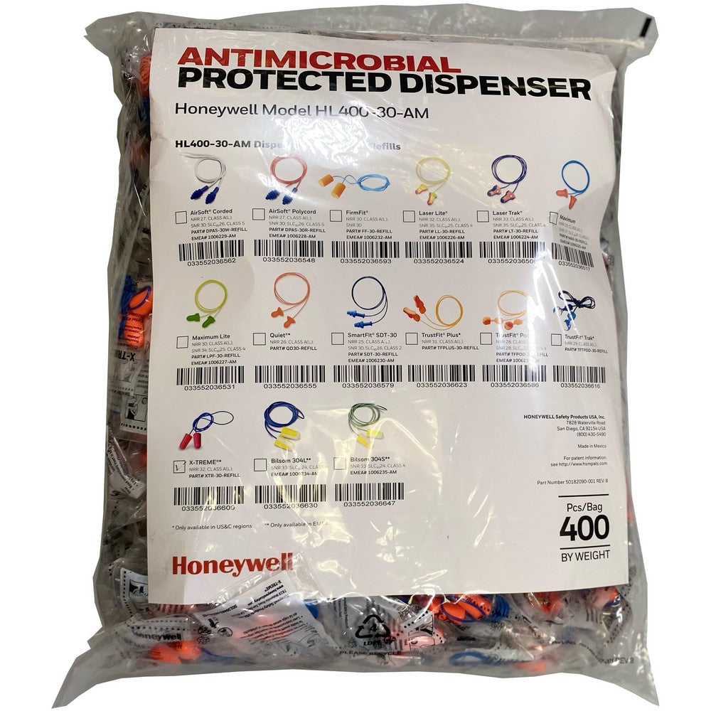 Earplug Dispenser Refill: 5 Bags Pr, PVC, Flanged Shape, 32.00 dB
