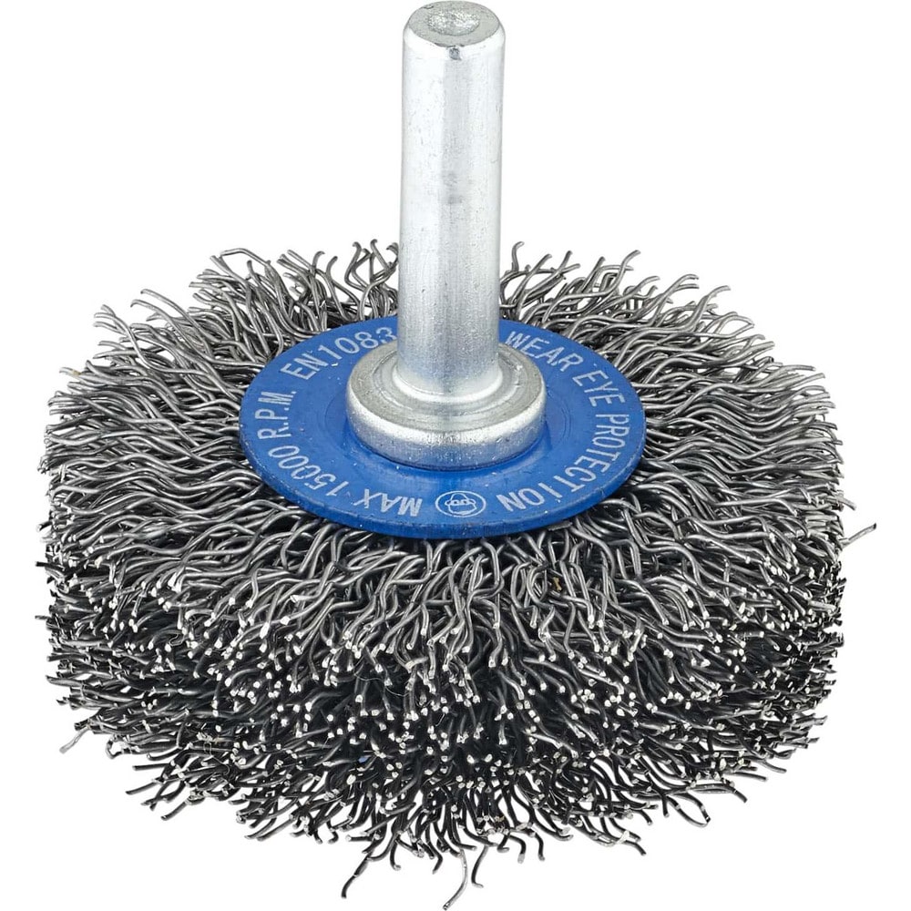 Wheel Brush: 3" Wheel Dia, 5/8" Face Width, 0.0140" Wire Dia, Crimped