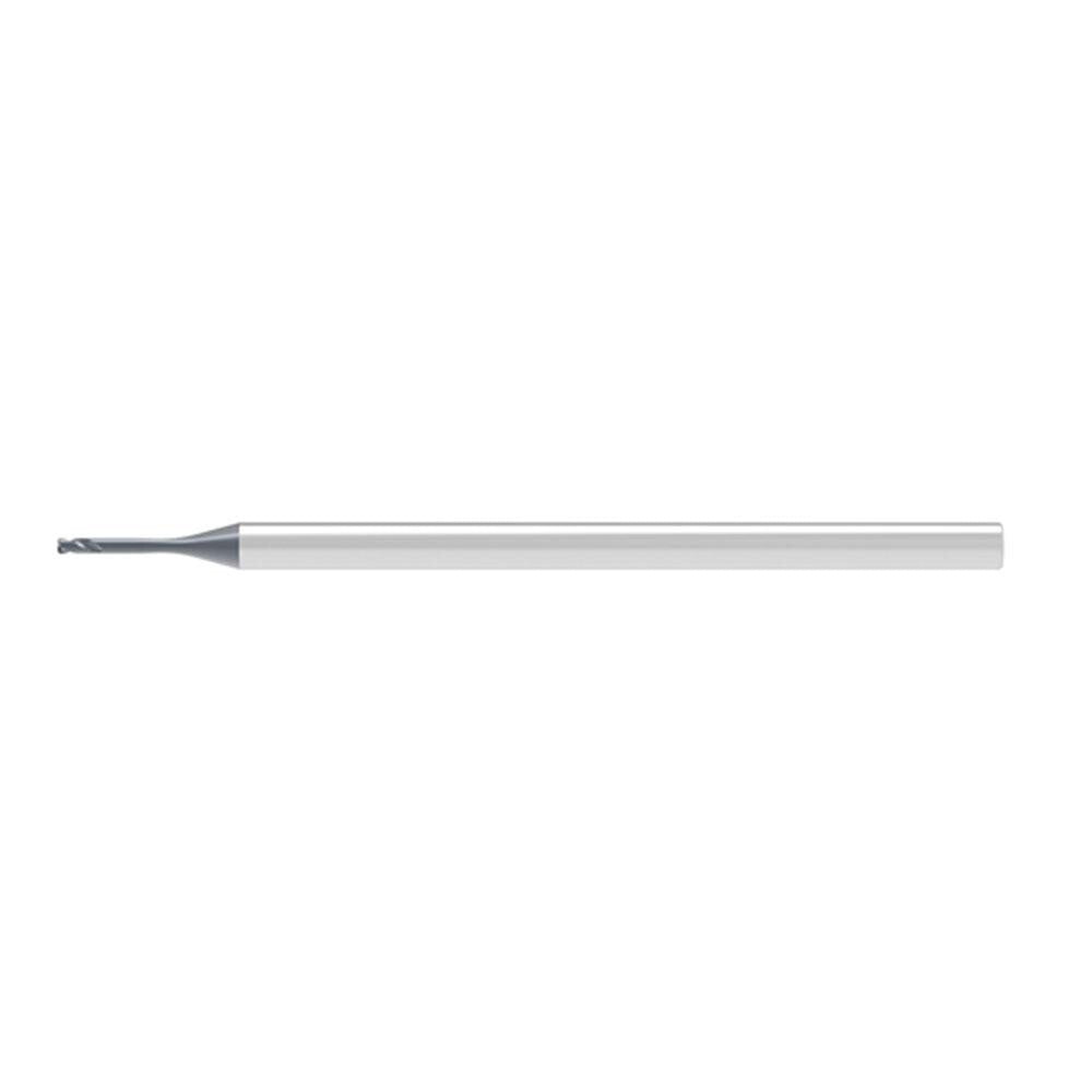 Corner Radius End Mill: 1.00 mm Dia, 0.60 mm LOC, 0.20 mm Radius, 2 Flute, Solid Carbide