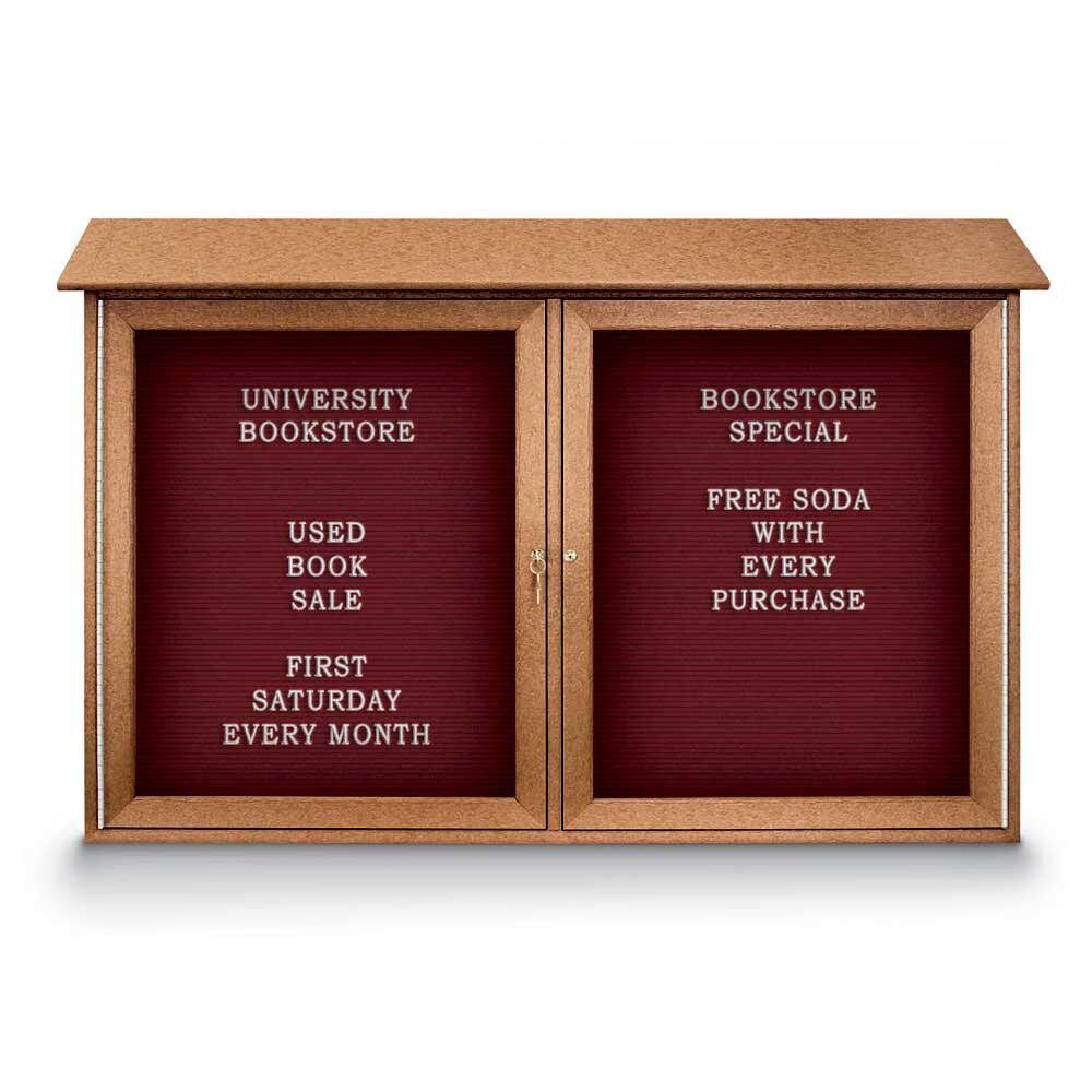 Enclosed Letter Board: 45" Wide, 30" High, Fabric, Berry