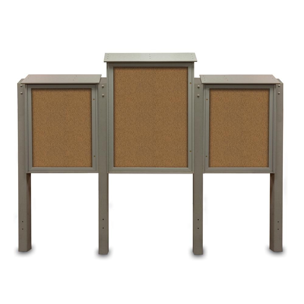 Enclosed Bulletin Board: 84" Wide, 36" High, Cork, Tan