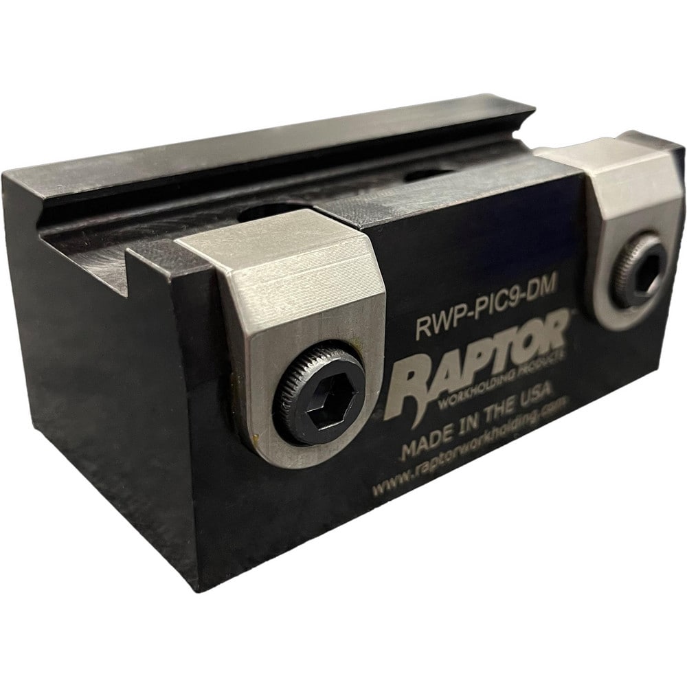 Picatinny Rail Fixture 3.50" Long; (2) socket head shoulder screw mounts; 6.50" long X 4.00" wide X 4.00" tall; Fixture dimensions: 3.50" long, 2.00" wide, 1.625" tall