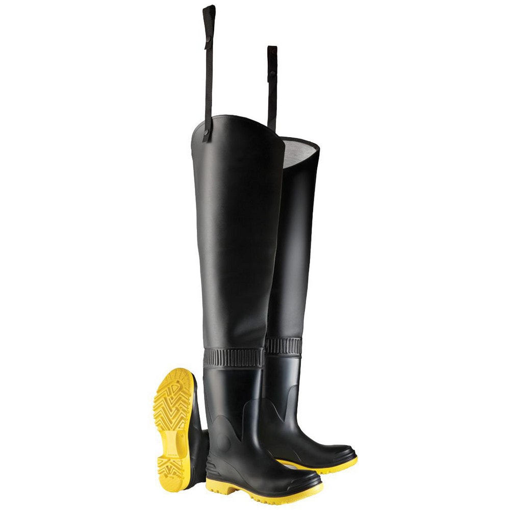 Hip & Chest Wader: Wader, Black, PVC, Size 9