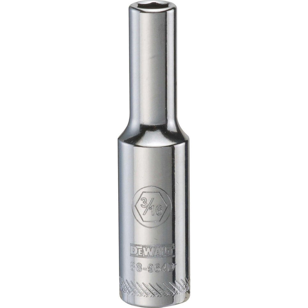 Deep Hand Socket: 1/4" Drive, 3/16" Socket, 6-Point