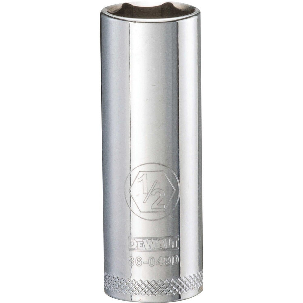 Deep Hand Socket: 1/4" Drive, 1/2" Socket, 6-Point