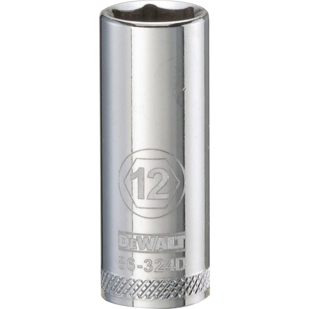 Deep Hand Socket: 3/8" Drive, 12.00 mm Socket, 6-Point