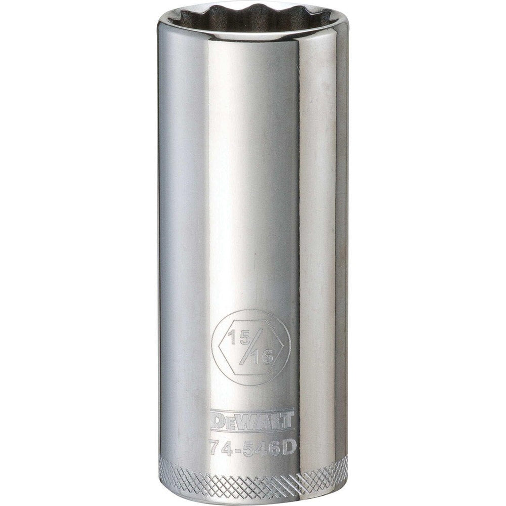 Deep Hand Socket: 1/2" Drive, 15/16" Socket, 12-Point