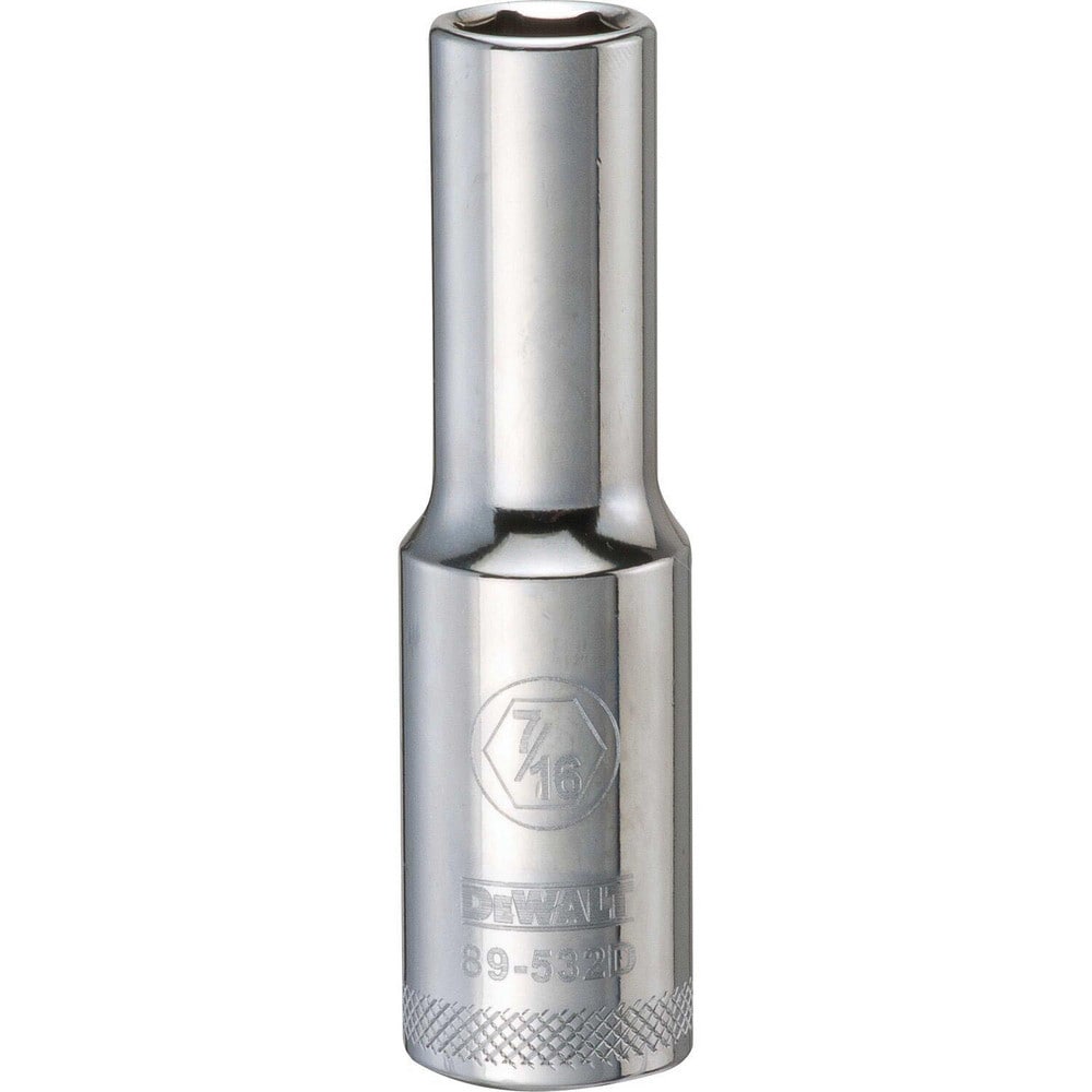 Deep Hand Socket: 1/2" Drive, 7/16" Socket, 6-Point