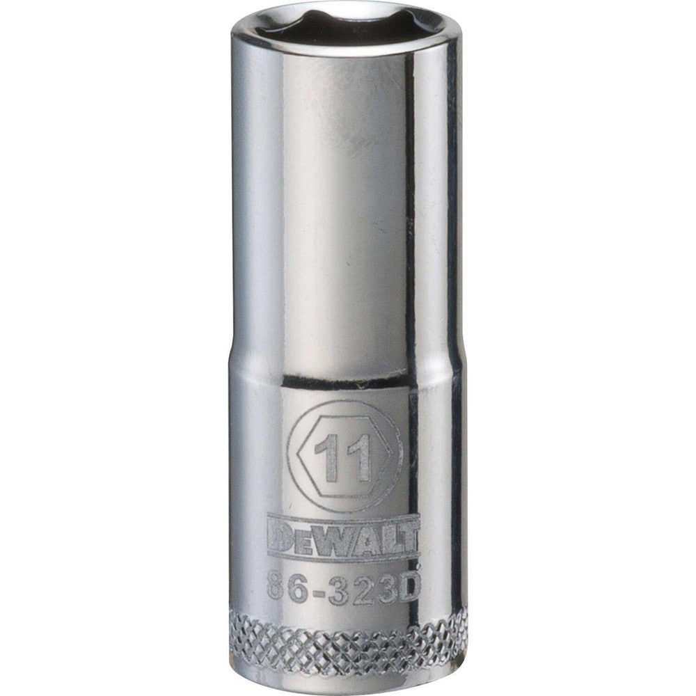 Deep Hand Socket: 3/8" Drive, 11.00 mm Socket, 6-Point