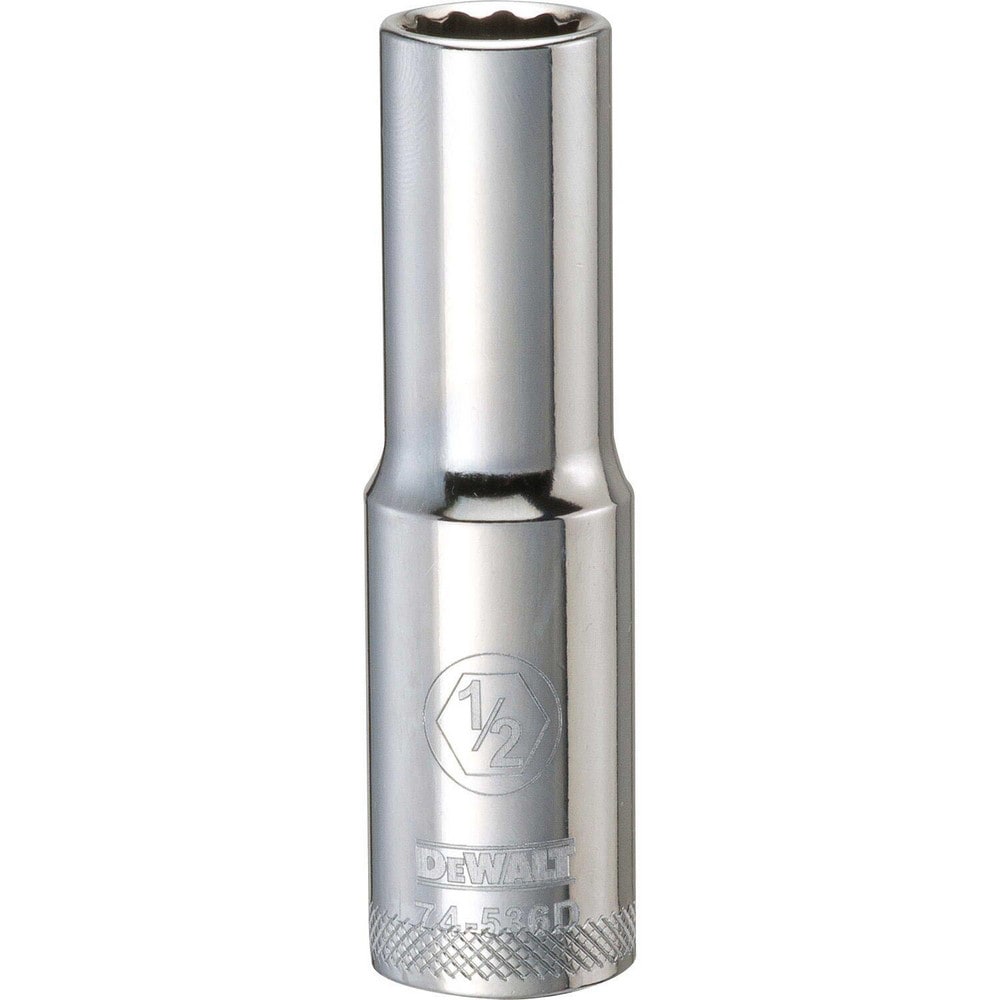 Deep Hand Socket: 1/2" Drive, 1/2" Socket, 12-Point