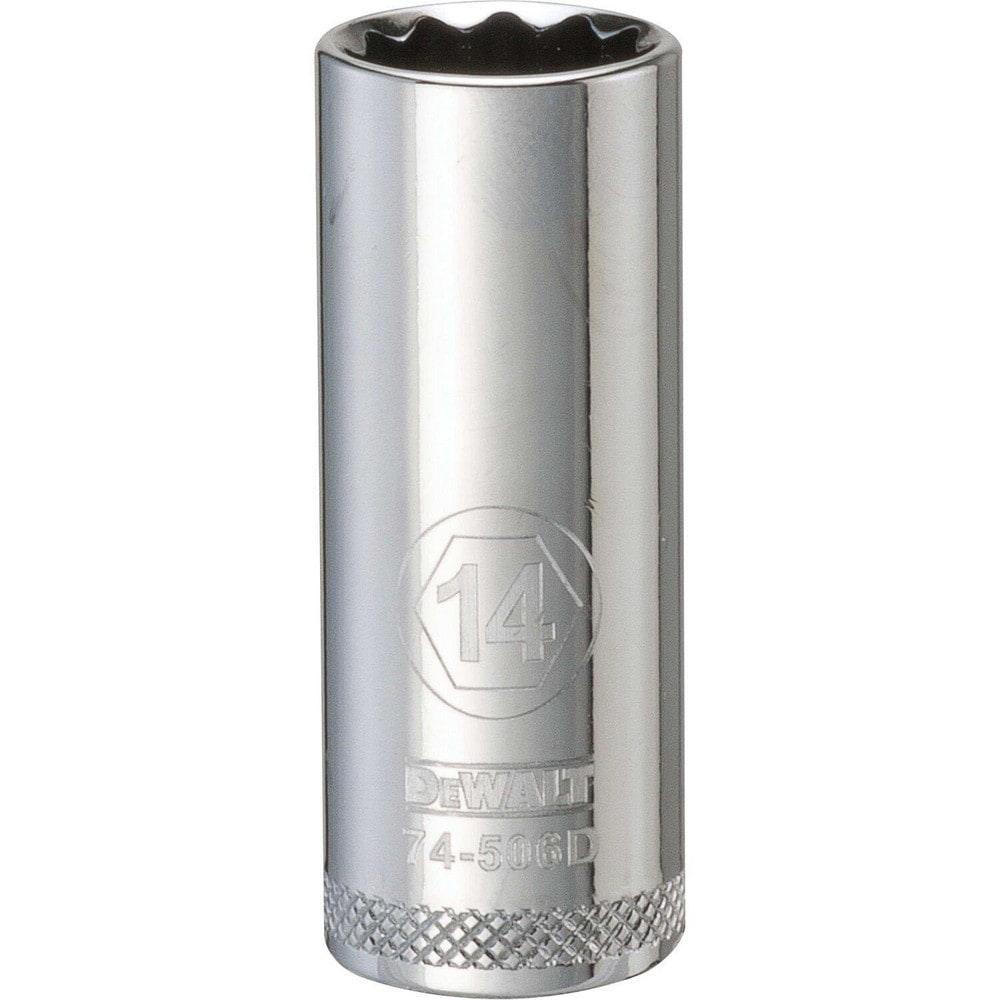 Deep Hand Socket: 3/8" Drive, 14.00 mm Socket, 12-Point