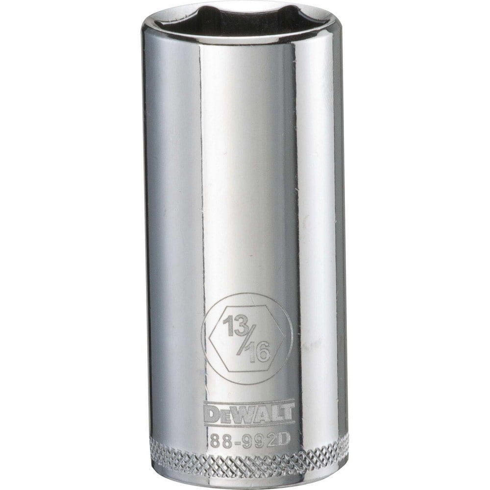 Deep Hand Socket: 3/8" Drive, 13/16" Socket, 6-Point
