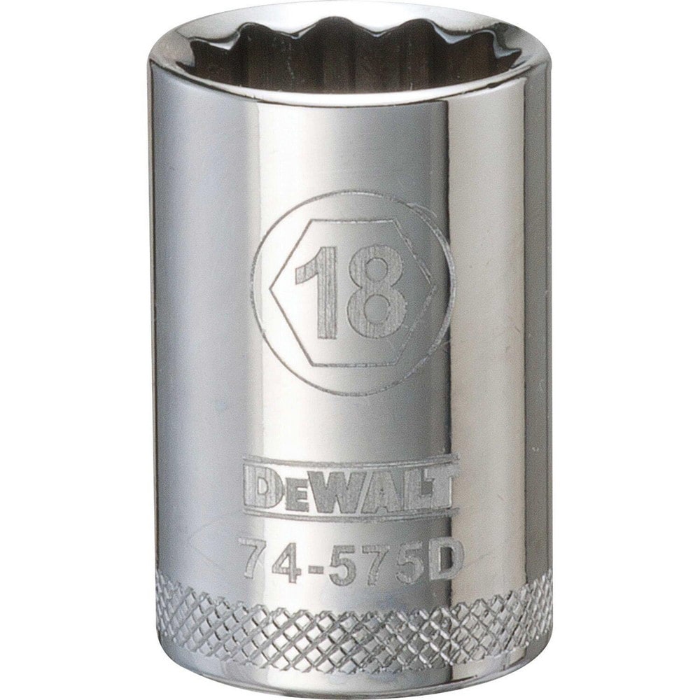 Standard Hand Socket: 1/2" Drive, 18.00 mm Socket, 12-Point