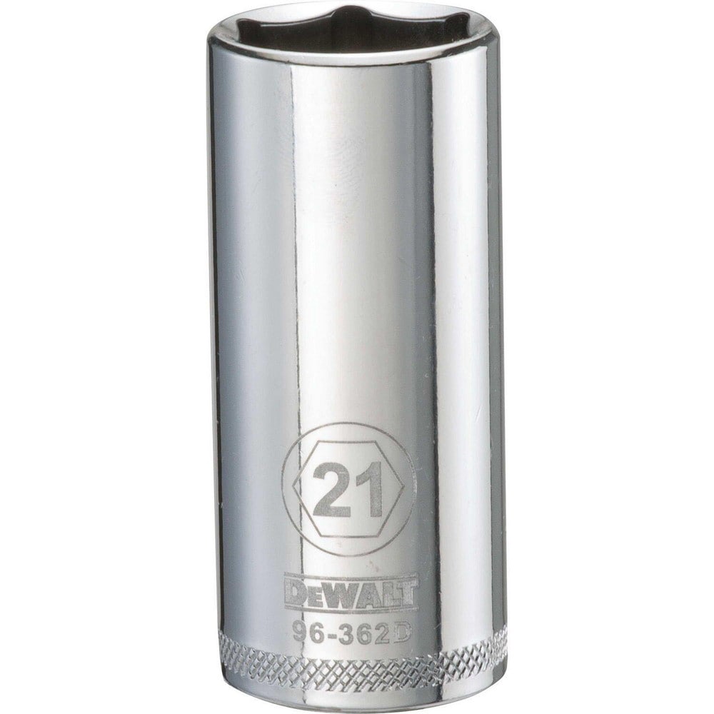 Deep Hand Socket: 3/8" Drive, 21.00 mm Socket, 6-Point