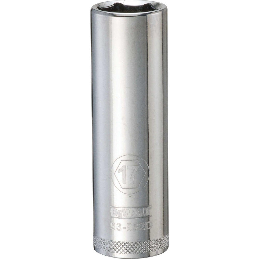 Deep Hand Socket: 1/2" Drive, 17.00 mm Socket, 6-Point
