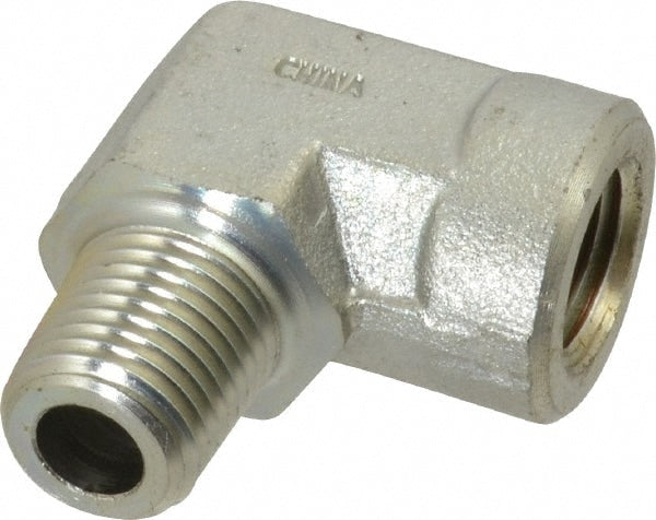 Industrial Pipe 90 ° Street Elbow: 1/4" Female Thread, 1/4" Male Thread, MNPT x FNPT