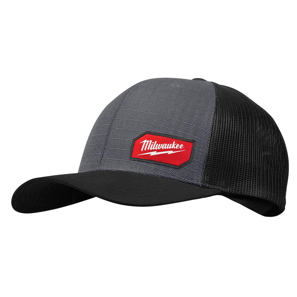 Work Hat: Cotton, Polyester & Nylon, Gray, Size Universal