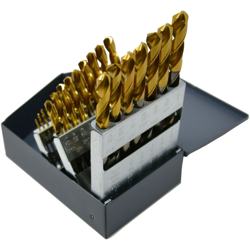 29PC 135° HS-CO HD Jobber Length Drill TiN-Tipped Set