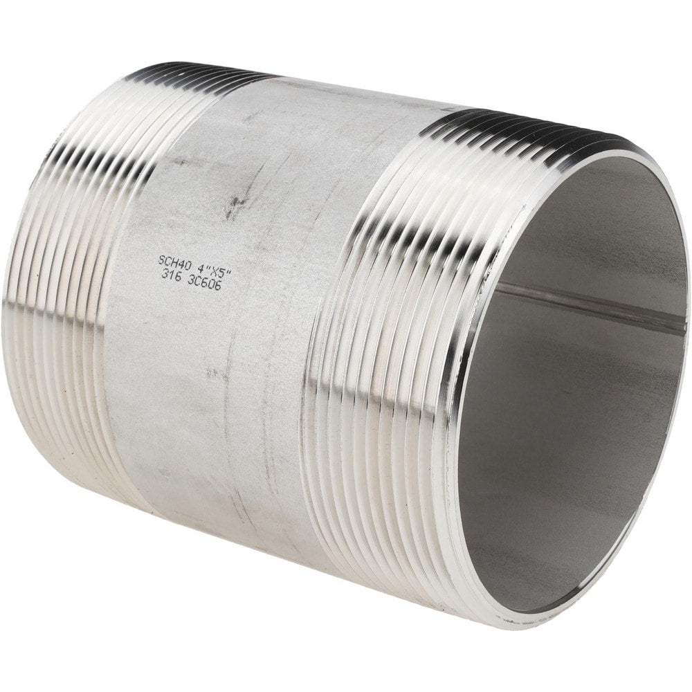 Stainless Steel Pipe Nipple: 5" OAL