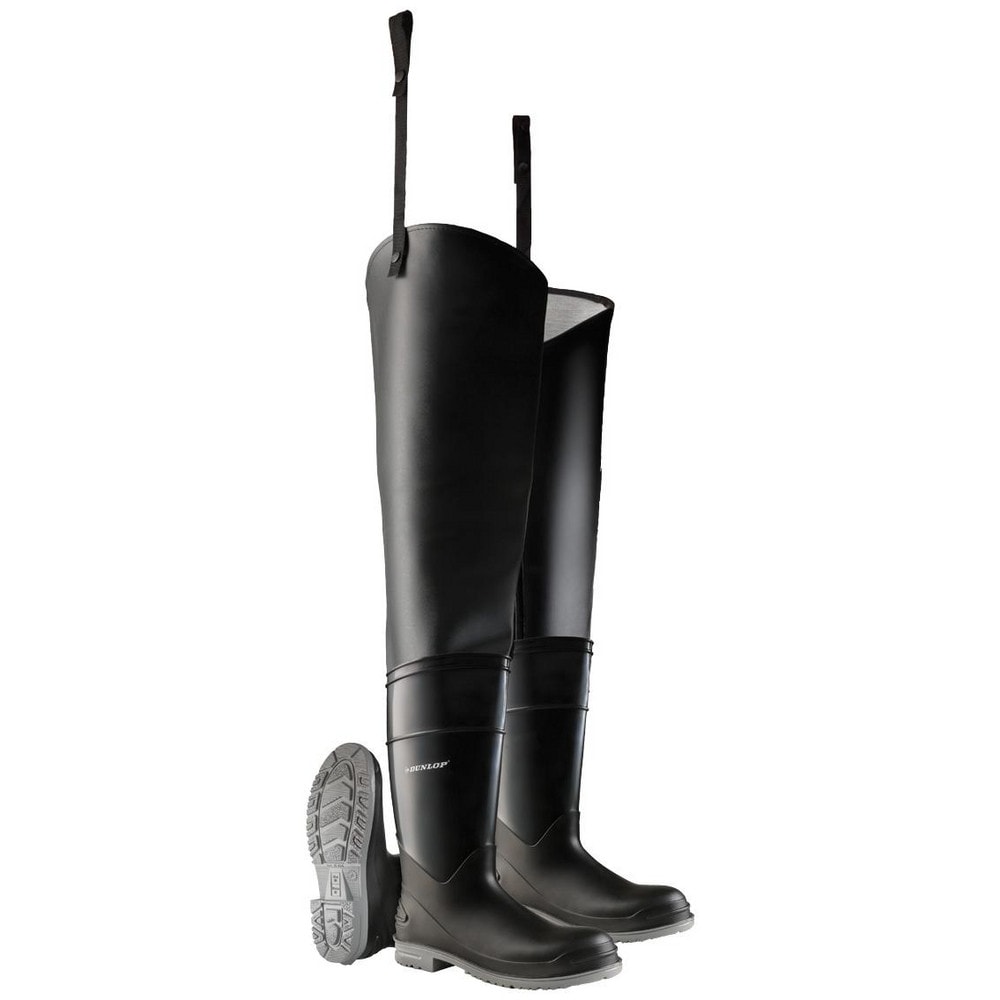 Hip & Chest Wader: Wader, Black, PVC, Size 8