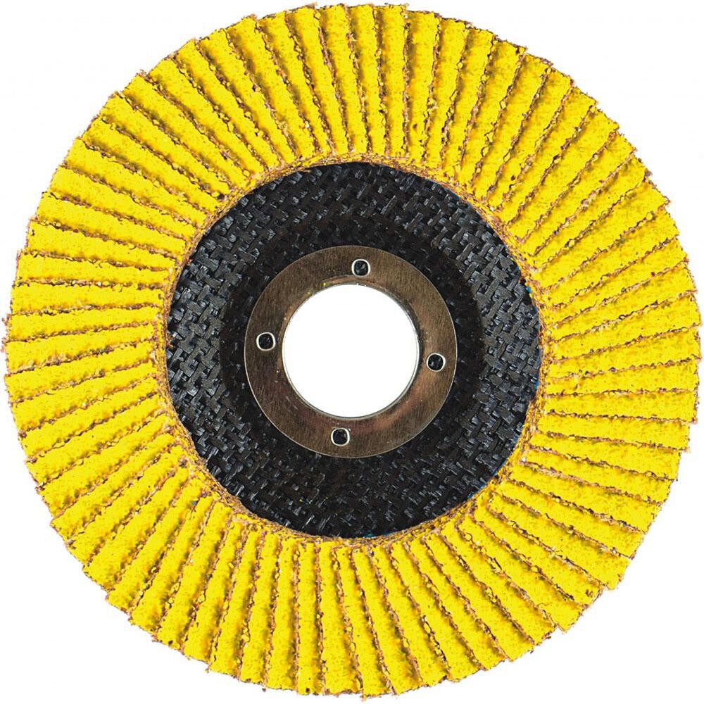 Flap Disc: 6" Dia, 7/8" Hole, 40 Grit, Zirconia Alumina, Type 29