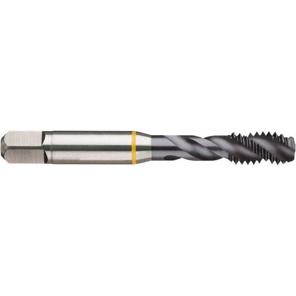Spiral Flute Tap: M10x1.25, Metric Fine, 3 Flute, Modified Bottoming, 6H Class of Fit, Cobalt, Ignator Finish