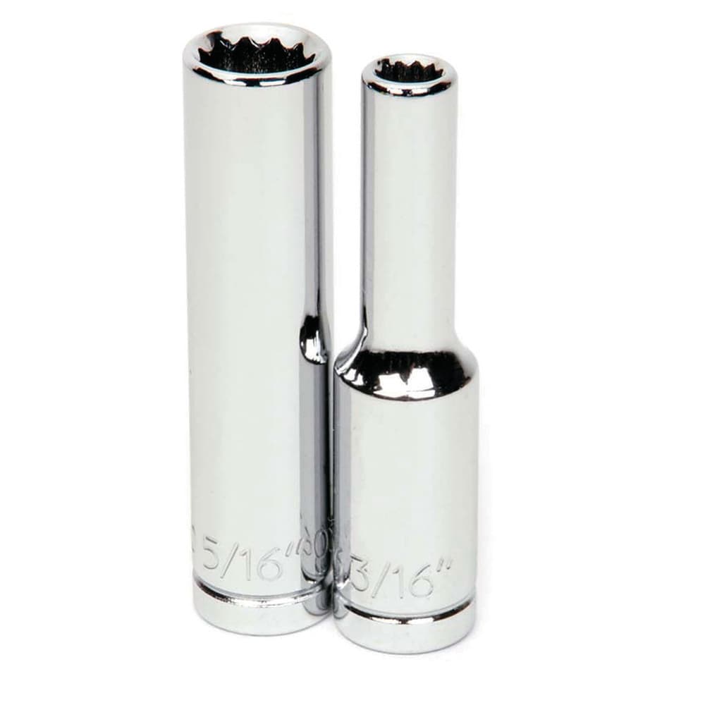 Deep Socket Hand Socket: 1/4" Drive, 3/16" Socket, 12-Point