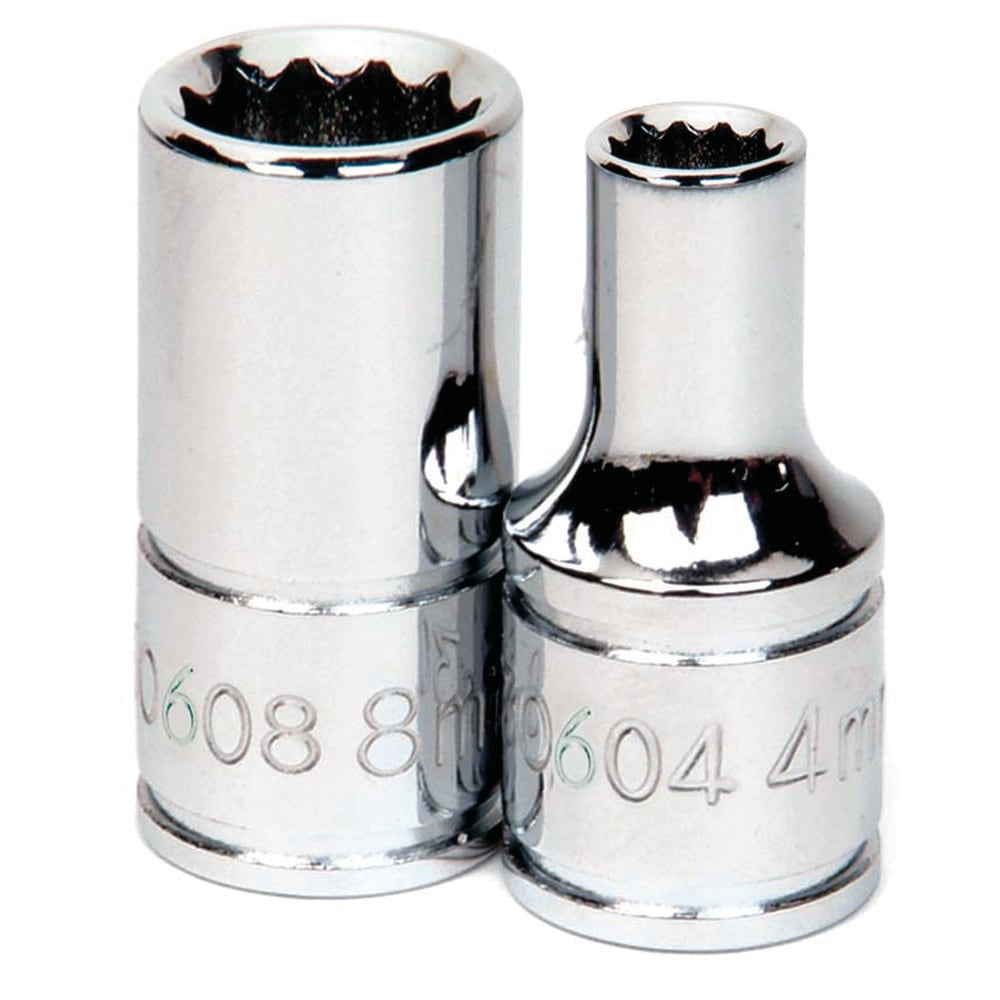 Standard Hand Socket: 1/4" Drive, 11.00 mm Socket, 12-Point