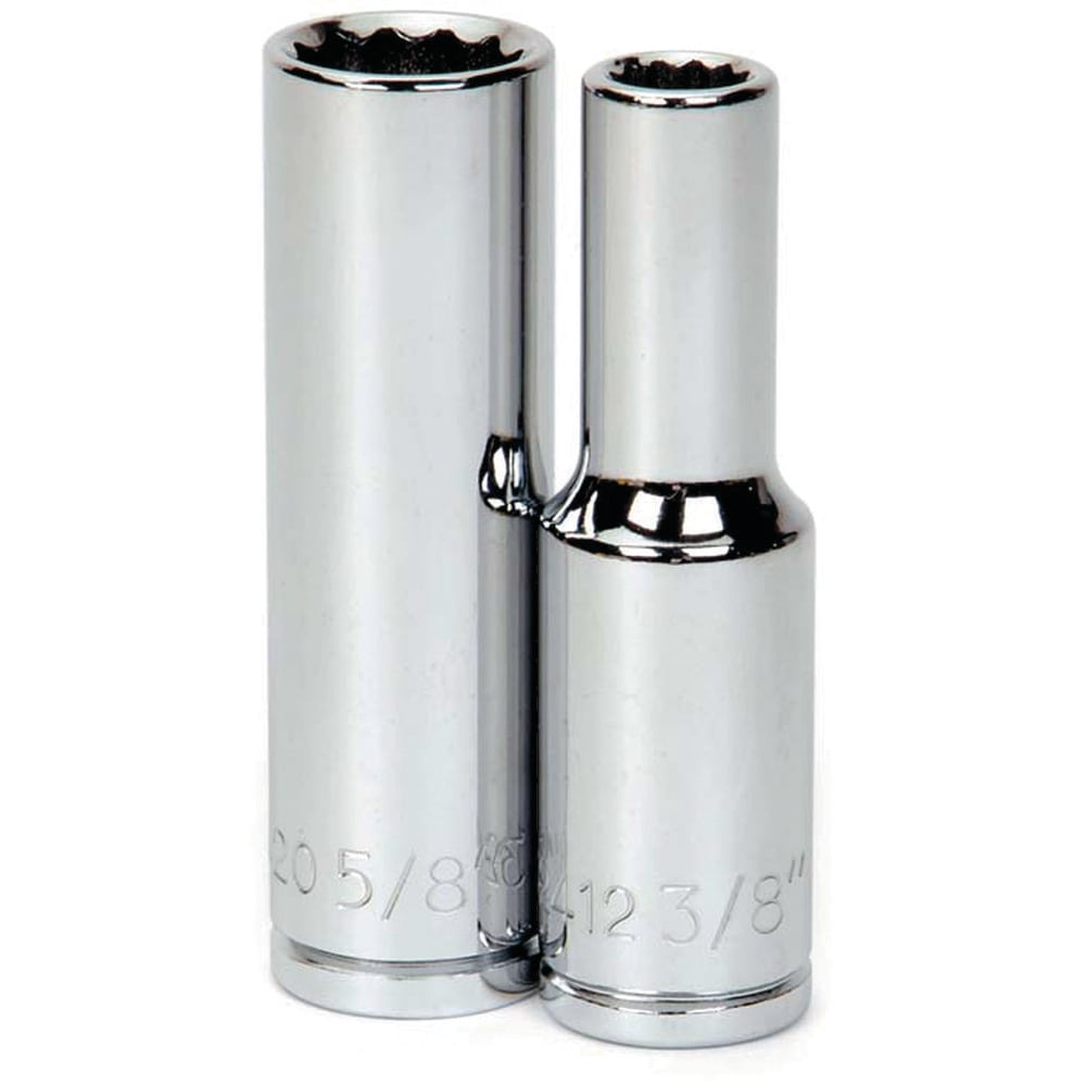 Deep Socket Hand Socket: 1/2" Drive, 1-1/4" Socket, 12-Point