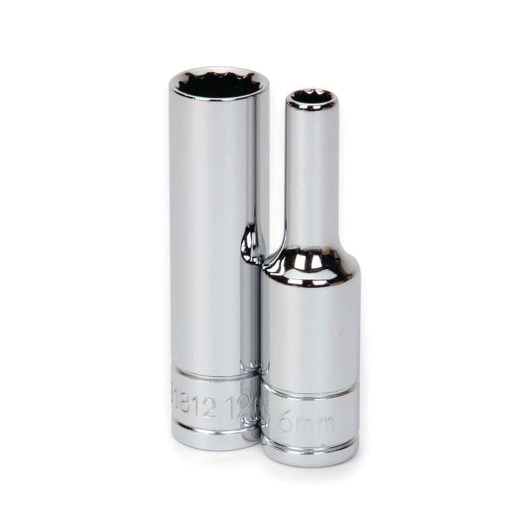 Deep Socket Hand Socket: 3/8" Drive, 6.00 mm Socket, 12-Point