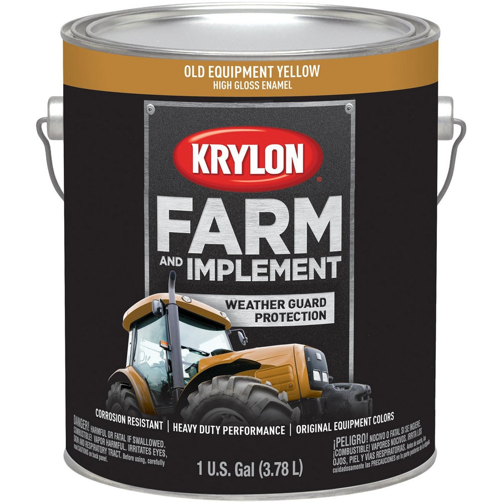 Brush-On Paint: 1 gal, Old Equipment Yellow, High-Gloss Finish