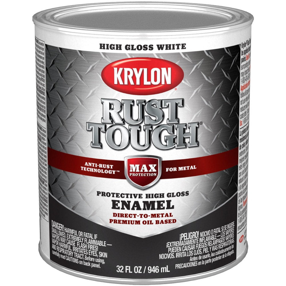 Brush-On & Anti-Rust Paint: 1 qt, White, Gloss Finish