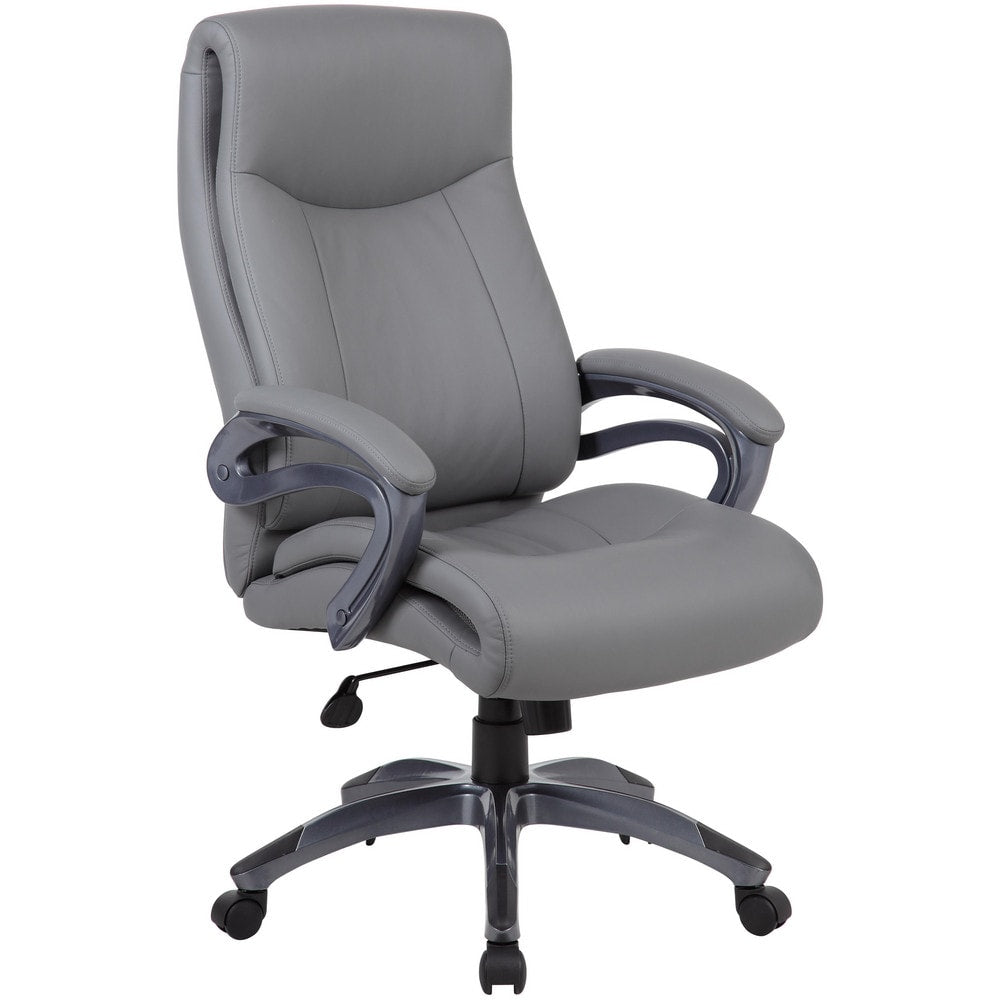 Task Chair: PU Leather, Adjustable Height, Gray