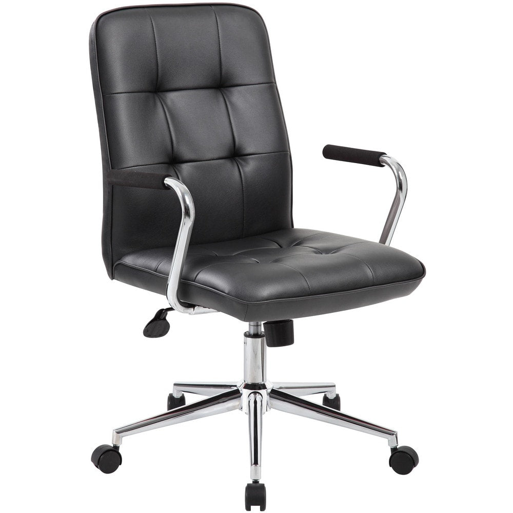 Task Chair: Vinyl, Adjustable Height, Black