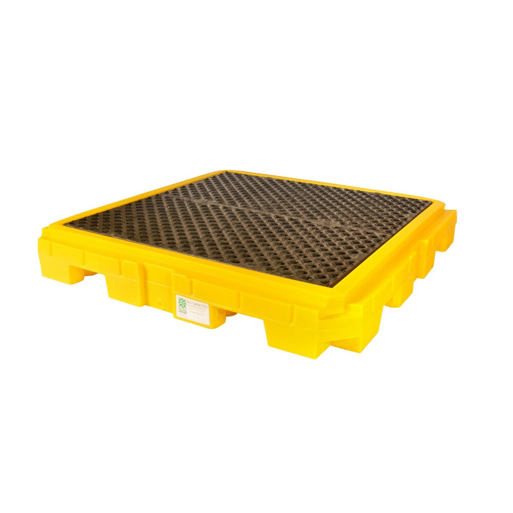 Spill Pallet: 4 Drum, 75 gal, 9000 lb, Polyethylene