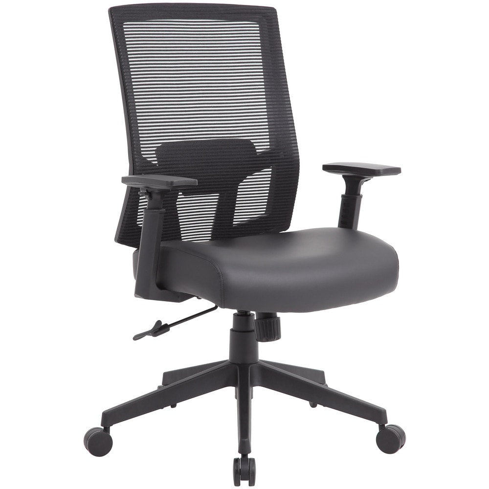 Task Chair: Vinyl, Adjustable Height, Black
