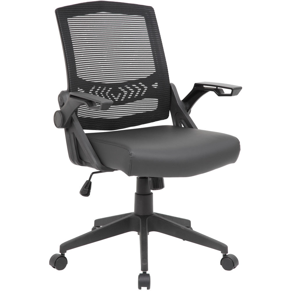 Task Chair: Vinyl, Adjustable Height, Black