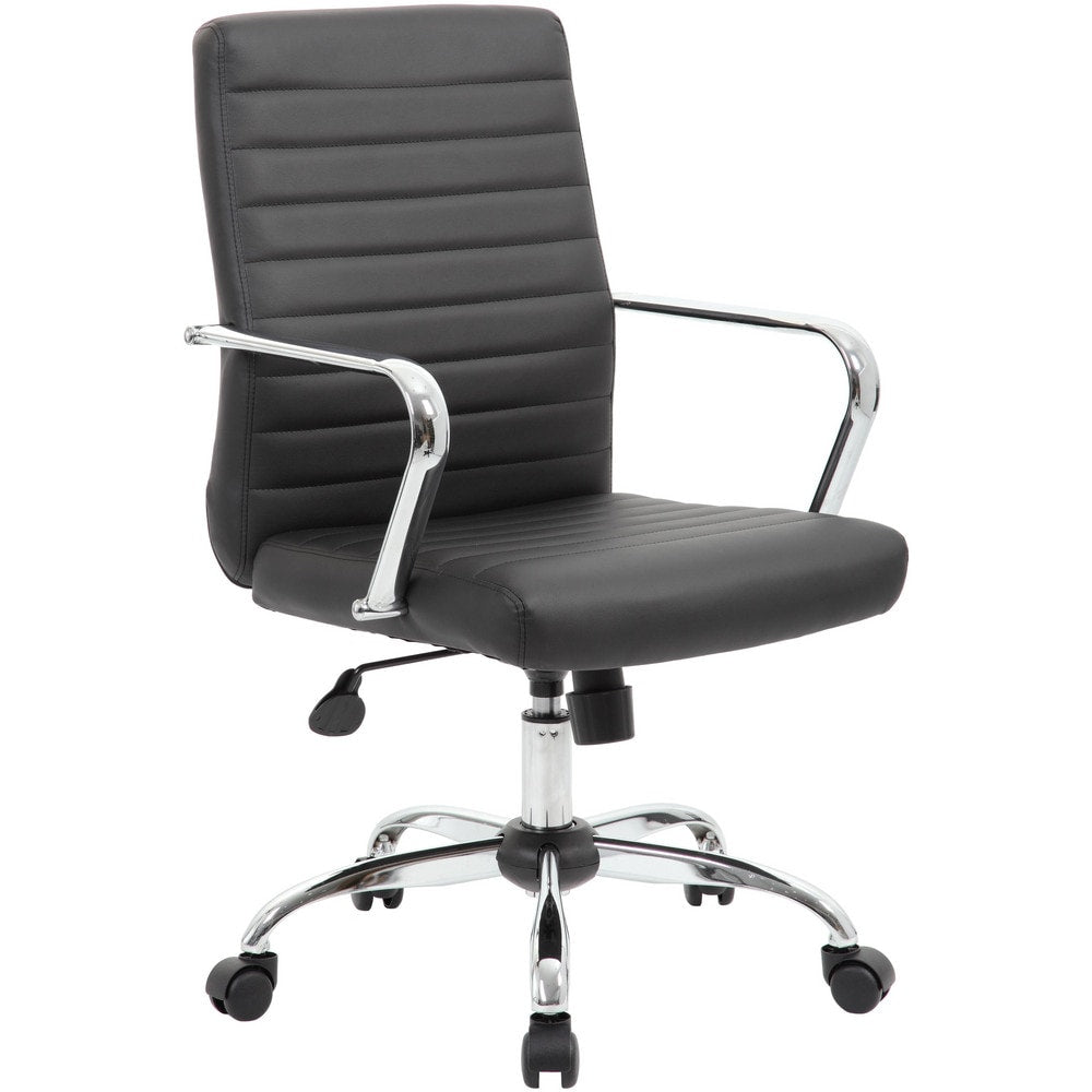 Task Chair: Vinyl, Adjustable Height, Black