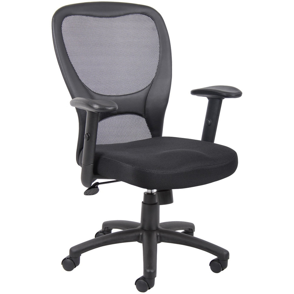 Task Chair: Vinyl, Adjustable Height, Black