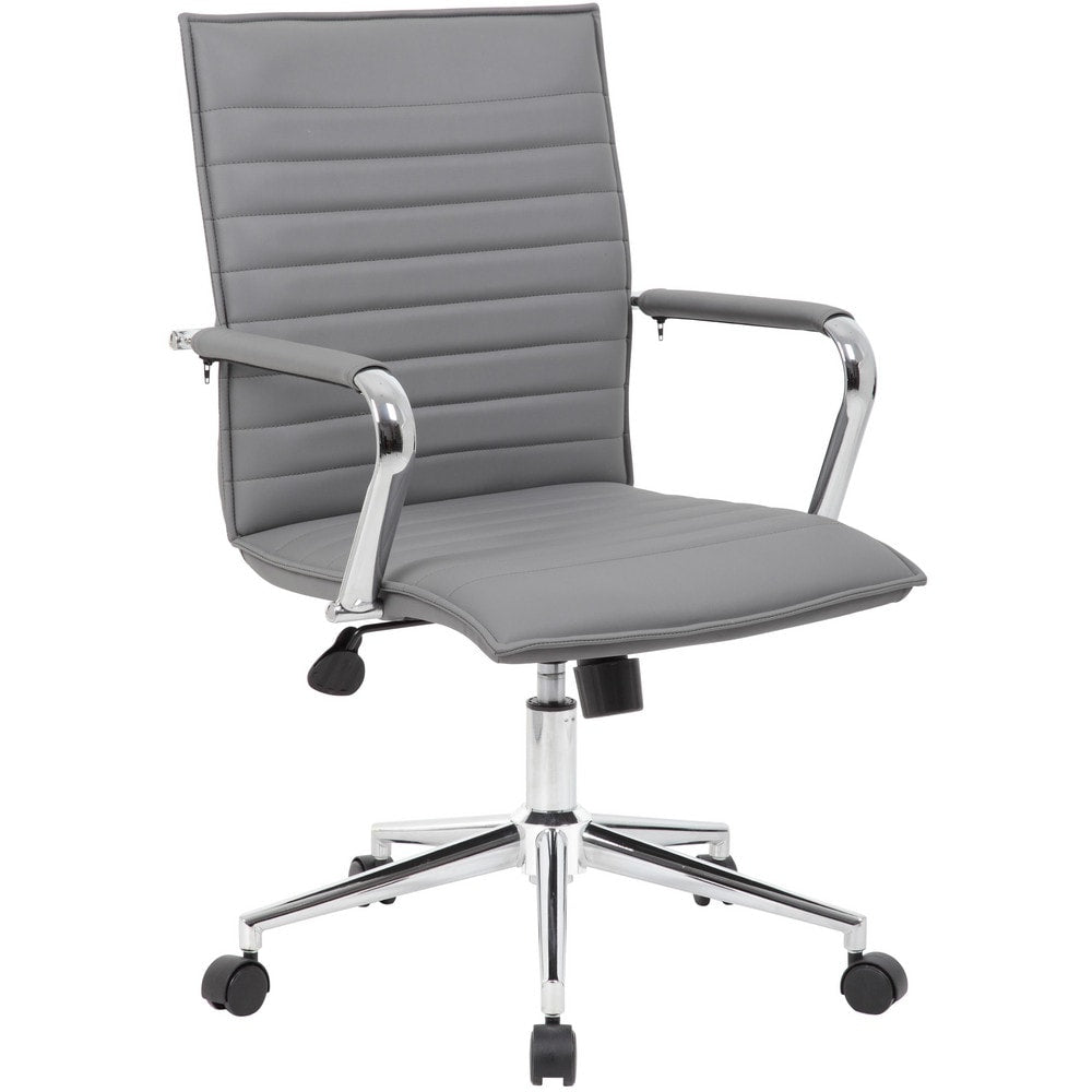 Task Chair: Vinyl, Adjustable Height, Gray