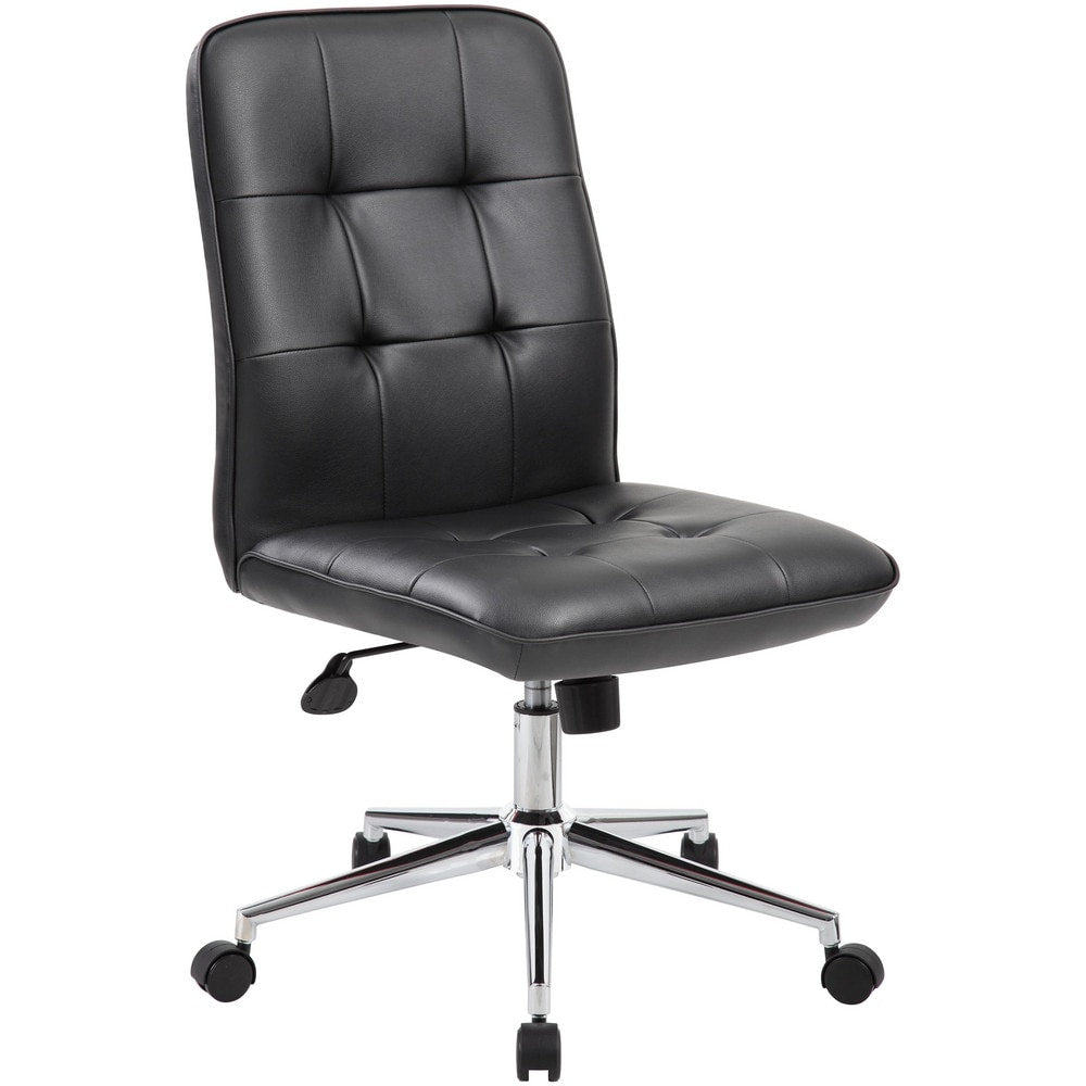 Task Chair: Vinyl, Adjustable Height, Black