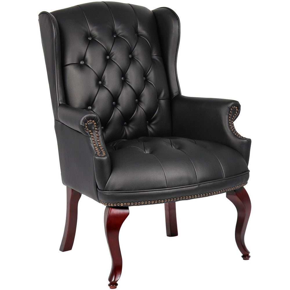 Task Chair: Vinyl, Adjustable Height, Black