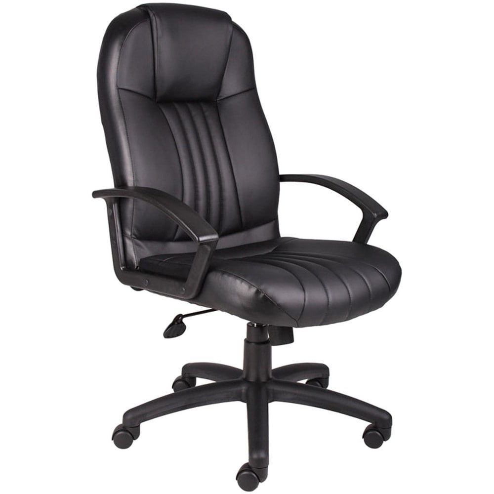 Task Chair: PU Leather, Adjustable Height, Black