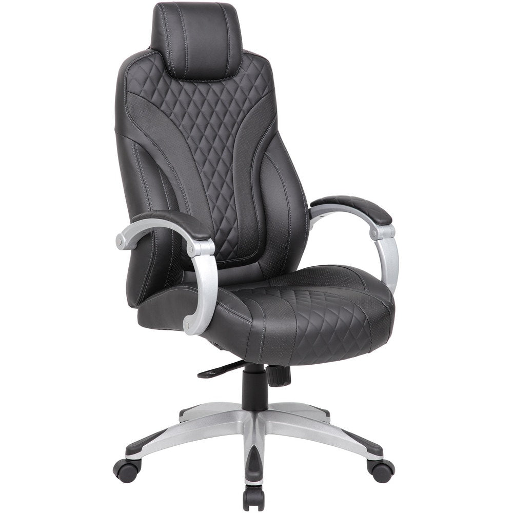 Task Chair: Vinyl, Adjustable Height, Black