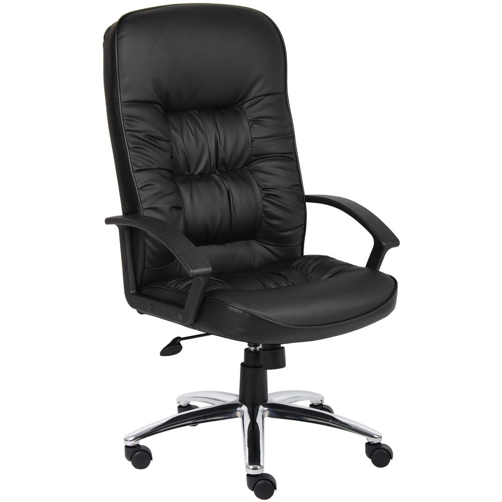Task Chair: PU Leather, Adjustable Height, Black
