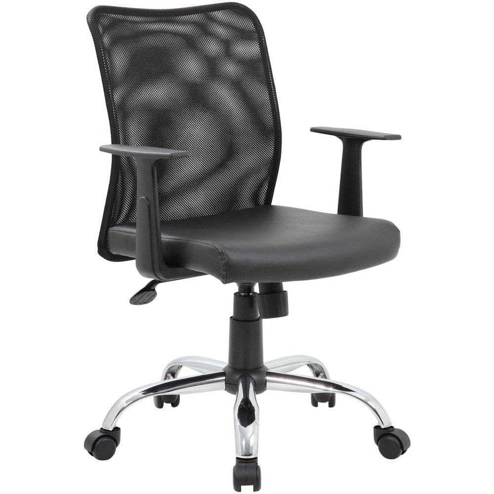Task Chair: Vinyl, Adjustable Height, Black