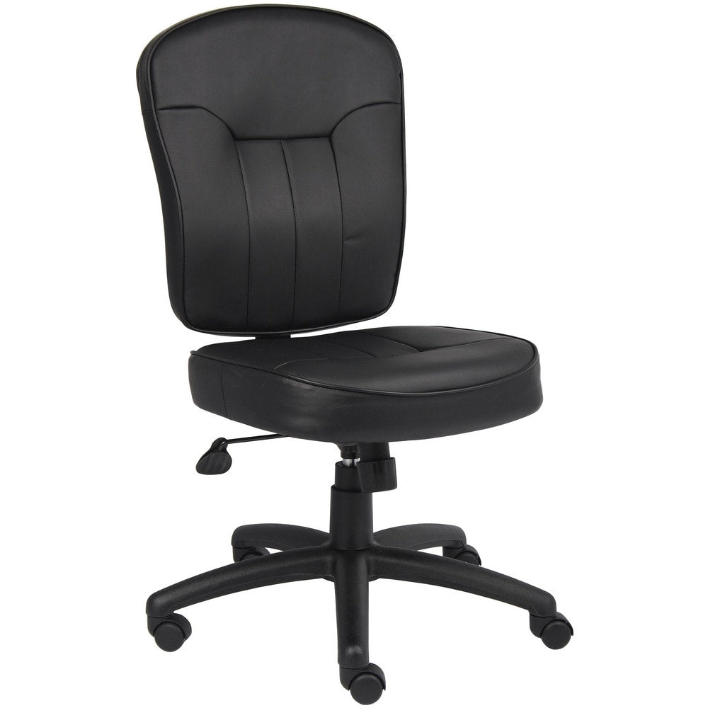 Task Chair: PU Leather, Adjustable Height, Black