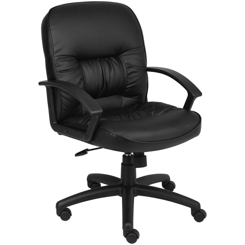 Task Chair: PU Leather, Adjustable Height, Black
