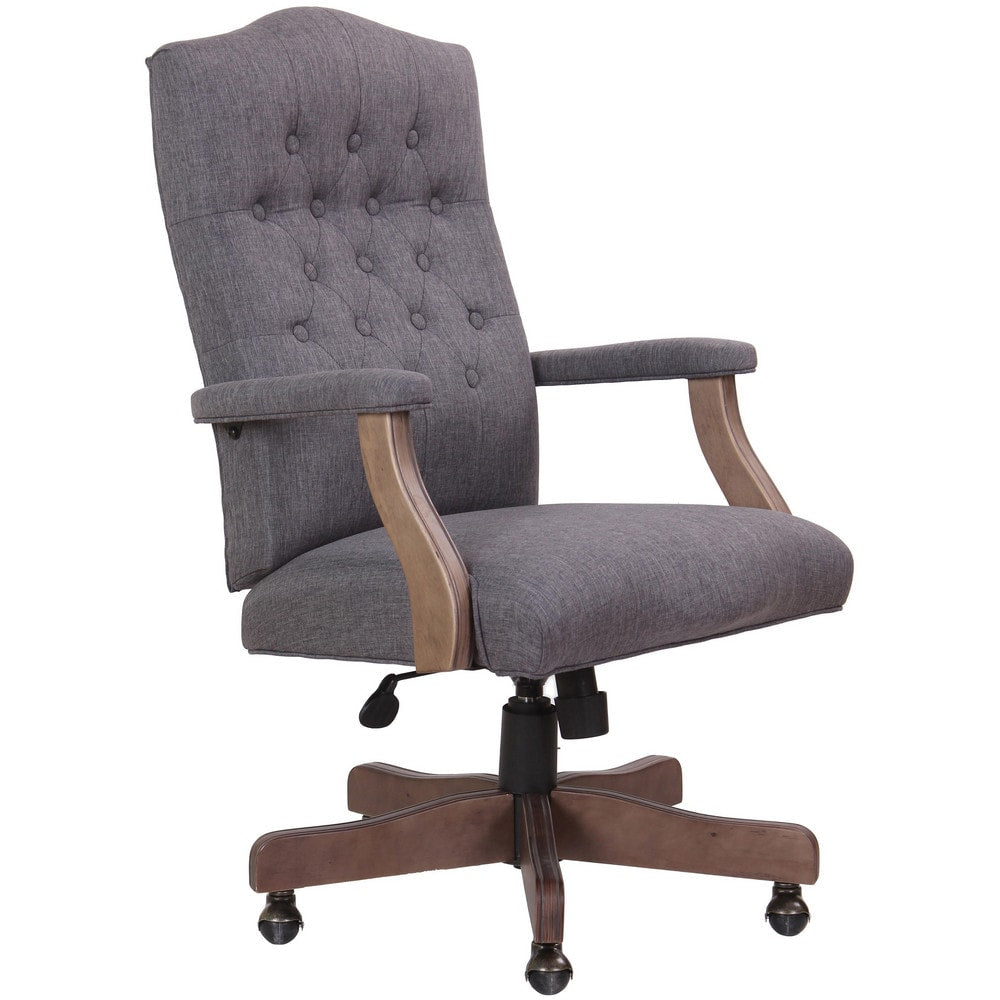 Task Chair: Linen, Adjustable Height, Slate Gray